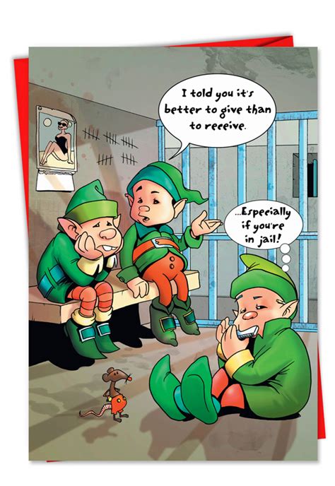 vulgar elves in jail christmas card