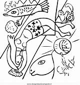 Chagall Marc Disegnidacoloraregratis Quadri Misti Famosi Dipinti sketch template