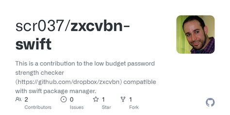 github scrzxcvbn swift    contribution    budget password strength checker