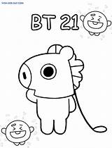 Bt21 Coloring Pages Mang Bt Characters Printable Wonder sketch template