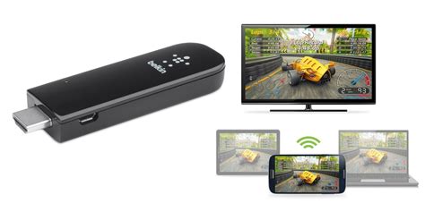 wirelessly stream games    tv   belkin miracast   refurb orig