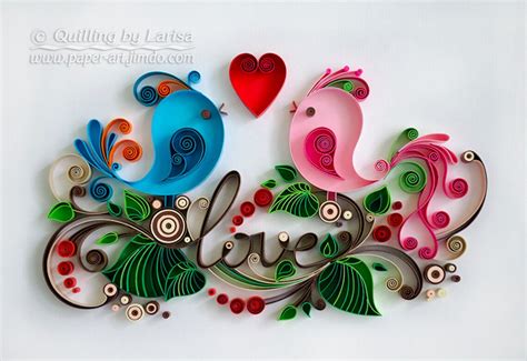 Quilling Wall Art Quilling Art Paper Quilling Love Birds Etsy
