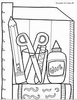 Supplies Coloring Pages School Getcolorings Printable Color sketch template