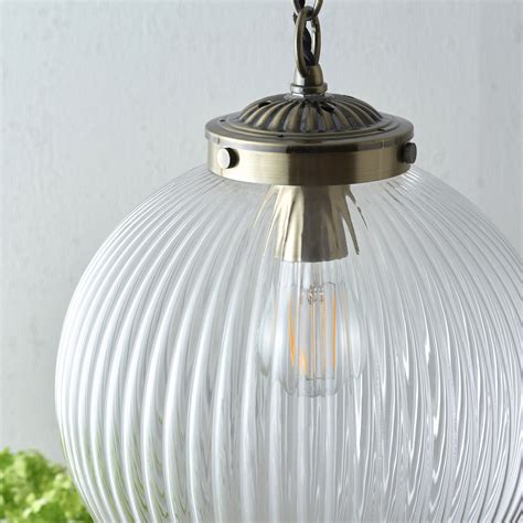 Kay Ribbed Glass Globe Small Lightbox