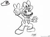 Mario Odyssey Super Coloring Pages Pose Victory Printable Color Kids Template sketch template