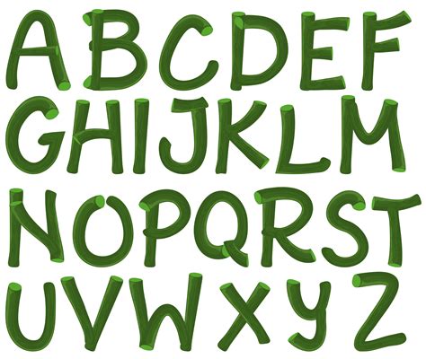 green alphabet  vector art  vecteezy