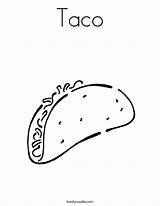 Taco Coloring Tacos Drawing Mexico Print Outline Worksheet Twistynoodle Built California Usa Getdrawings Noodle sketch template