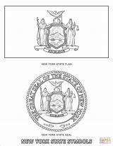 York State Coloring Symbols Pages Printable Drawing sketch template