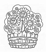 Coloring Garden Pages Flowers Kids Flower Cute Children Drawing Popular sketch template