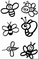 Coloring Bee Pages Bees Kids Cute Views sketch template