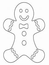 Coloring Gingerbread Christmas Pages Printable sketch template