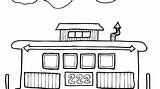 Caboose Train Coloring Drawing Paintingvalley Drawings sketch template
