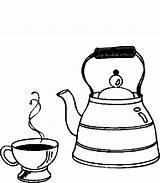 Coloring Kettle Pages Tea sketch template