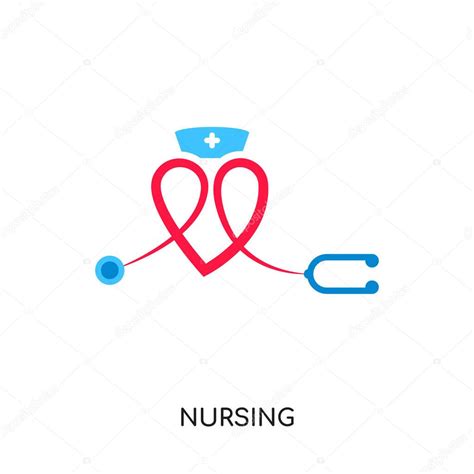 nursing logo isolated  white background colorful brand sign stock