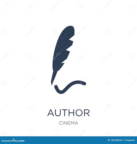 author sign icon trendy flat vector author sign icon  white  stock
