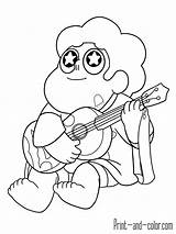 Steven Universe Coloring Pages Print Color Printable Guitar Ukelele Playing Music Book Kids Popular sketch template