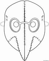 Mask Outline Coloring Halloween Plague Pages Printable sketch template