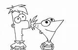 Ferb Phineas Coloring Pages Printable Kids sketch template