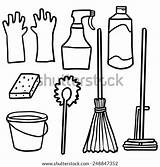 Cleaning Tools Coloring Supplies Template sketch template