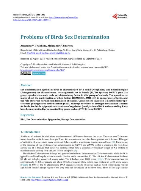 pdf problems of birds sex determination
