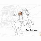 Horse Rider Colouring Grandma Personalise Superstar Turn Friend Child Even Face Into Name Their sketch template