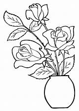 Coloring Rose Pot Roses Pages Three Worksheets Parentune Printable sketch template