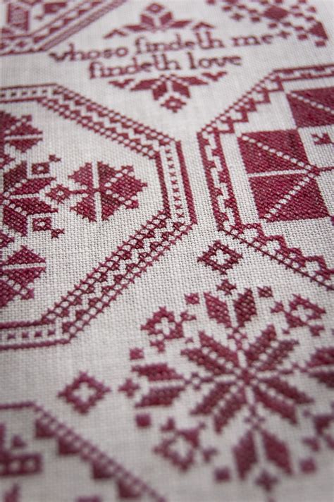 whoso findeth   quaker cross stitch embroidery sampler  modern