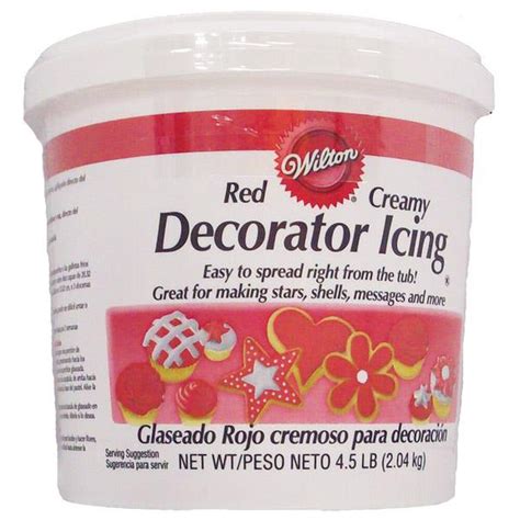red ready   decorator icing  lbs tub wilton