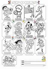 Sports Colouring Worksheet Pictionary Activities Leisure Worksheets Vocabulary Hobbies Esl Preview Eslprintables sketch template