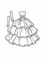 Dresses Prom Coloring Pages Drawing Dress Getdrawings sketch template