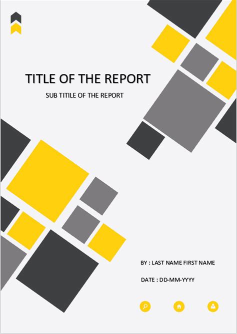 cover page  template  ms word cover page yellow square
