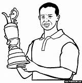 Tiger Woods Coloring Pages Clipart People Famous Face Online Clipground Cliparts sketch template