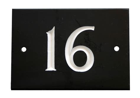 black slate rectangle house plate number  departments diy  bq