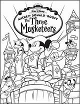 Musketeers Coloring Three Disney Character sketch template