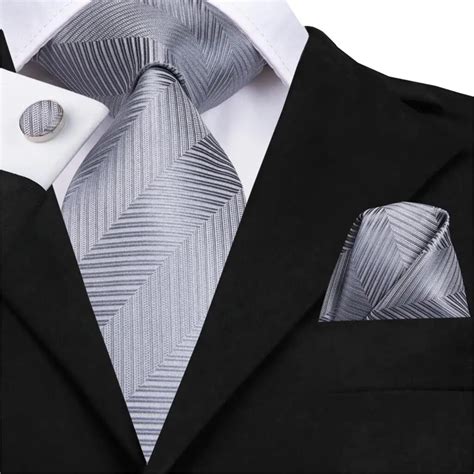 sn  grey tie cm silk jacquard woven men tie grey necktie hanky cufflinks set luxury