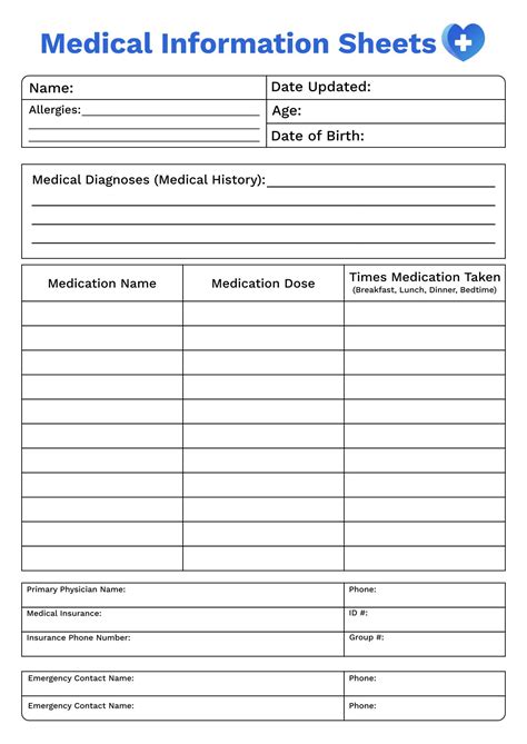 downloadable  printable medical binder forms