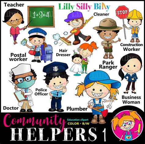 community helpers clipart set  careers occupations
