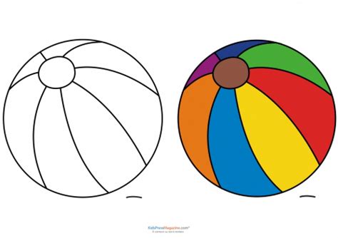 beach ball colouring clipart