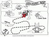 Coloring Map Treasure Pirate Pages Popular sketch template