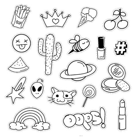 aesthetic sticker coloring pages
