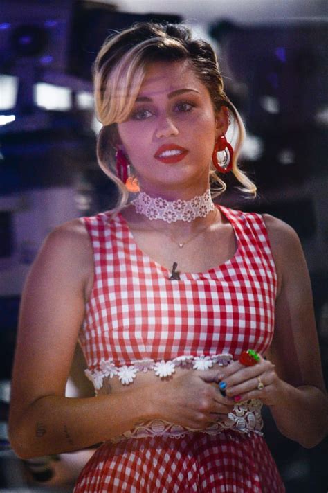 And It Certainly Paired Well With Her Checkered Outfit Miley Cyruss