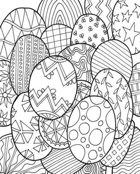 printable easter egg coloring pages  adults