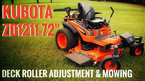 kubota zd  deck roller adjustment mowing youtube