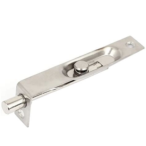 uxcell mm  length stainless steel push button door flush bolt latch catch hardware