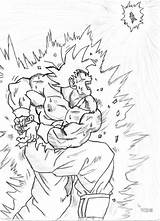 Goku Kamehameha Kaioken Ukog Dragon Ball Deviantart Manga 2008 sketch template