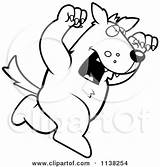 Wolf Clipart Attacking Outlined Cartoon Cory Thoman Vector Coloring Attack Royalty 2021 sketch template
