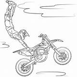 Motocicleta Conductor Motocross Freestyle sketch template