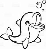 Dolphin Coloring Pages Baby Cute Dolphins Printable Color Getcolorings Print Getdrawings Colorings sketch template