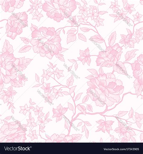 floral seamless pattern pink flower background vector image