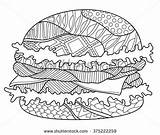 Zentangle Hamburgers sketch template